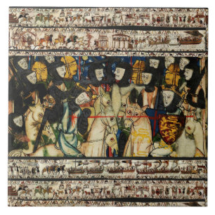 Carreau TAPESTRE BAYEUX 1066 Mort du roi Harold