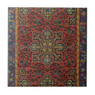 Carreau Tapis Perse Rouge Bleu Classique