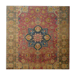 Carreau Tapis Rouge Or Kashan Tapis Persan Asiatique