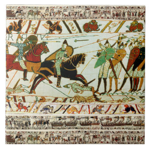 CARREAU TAPISSERIE BAYEUX, BATAILLE DE HASTINGS, CHEVALIER