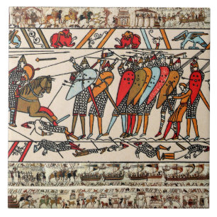 CARREAU TAPISSERIE DE BAYEUX, BATAILLE DE HASTINGS, CHEVAL