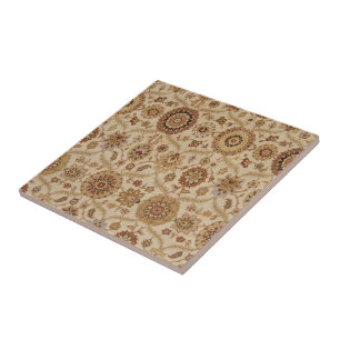 Carreau Tapisserie perse florale Umber Tawny