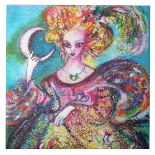 CARREAU TAROTS DES OMBRES PERDUES /LA DAME DE LUNE CÉRAMIQ