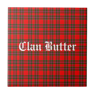 Carreau Tartan du beurre de clan et texte personnalisé