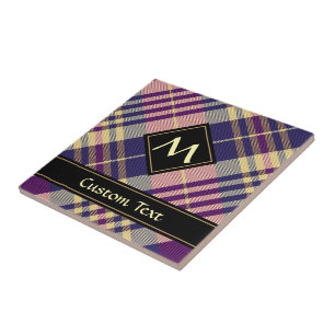 Carreau Tartan mauve, or et bleu
