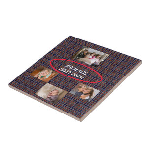 Carreau Tartan Plaid Meilleure Maman Freestyle Font