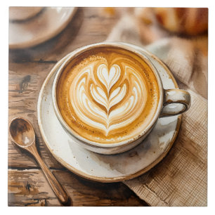 Carreau Tasse à expresso aquarelle Cosy Art Latte