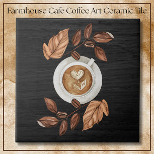 Carreau Tasse de café de Ferme Élégante Art Café