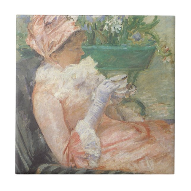 Carreau Tasse de thé de Mary Cassatt, impressionnisme Vint (Devant)