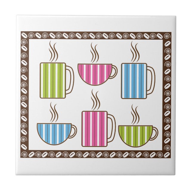 Carreau Tasses à café rayées (Devant)
