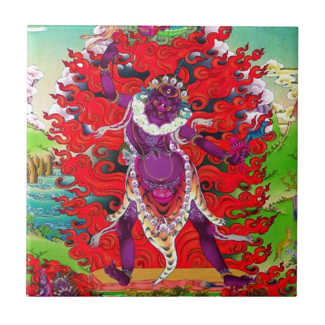 Carreau Tatouage de thangka oriental Cool art Ekajati (Devant)
