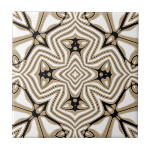 Carreau Taupe beige Brown Black White Ethnic Tribe Art