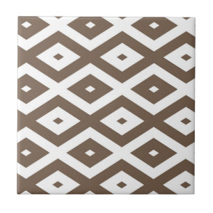 Carreau Taupe motif diamant brun et blanc