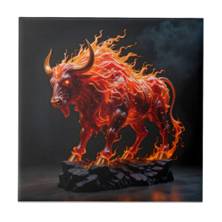 Carreau Taureau de feu mythique