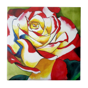 Carreau Tea Rose aquarelle art original Flower