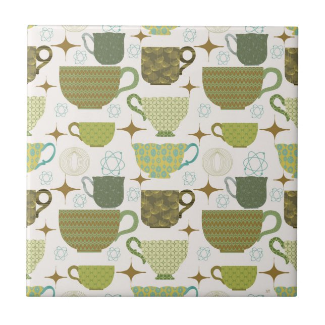 Carreau Teacup moderne couleur du milieu du siècle (Devant)