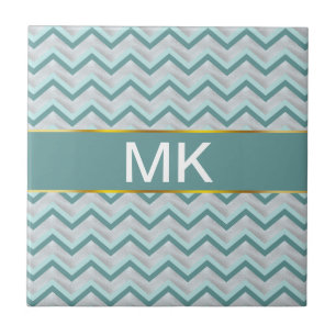 Carreau Teal et les perles zigzaguent