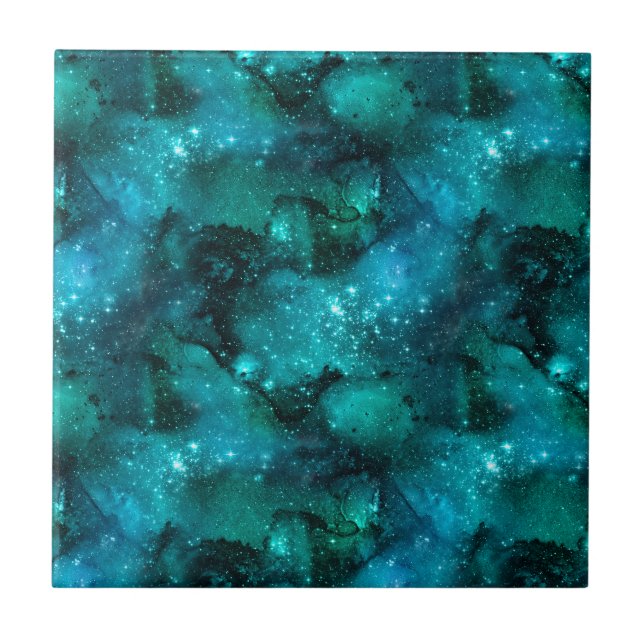 Carreau Teal Galaxy Series Design 6   (Devant)