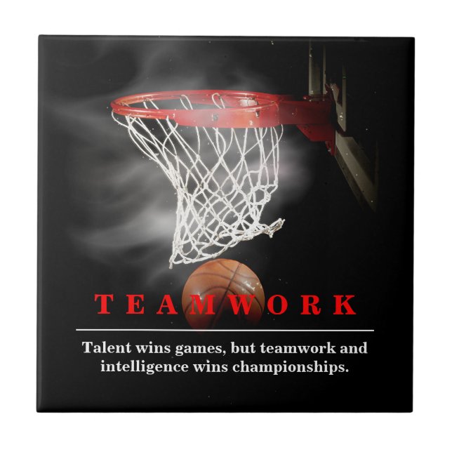 Carreau Teamwork Basketball Motivational Inspirational (Devant)
