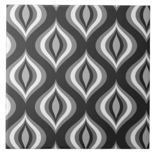 Carreau Teardrops gris noir et blanc Motif moderne
