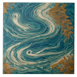 Carreau Température Peinture d'huile d'eau de mer No1