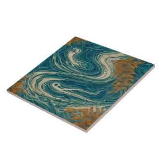 Carreau Température Peinture d'huile d'eau de mer No1