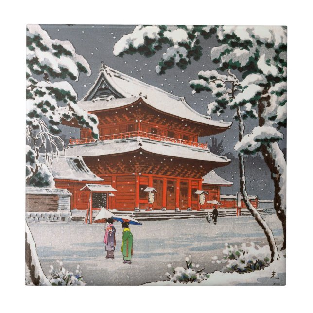 Carreau Temple de Zojoji dans la scène d'hiver de Tsuchiya (Devant)