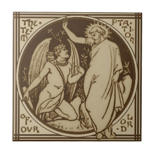Carreau Tentation de Minton pour l'antiquité de Christ Re