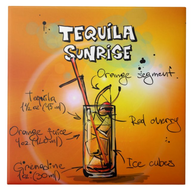 Carreau Tequila Sunrise Recette Bar (Devant)
