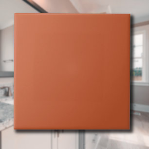 Carreau Terracotta Orange Solide Couleur Chaleureuse & Con