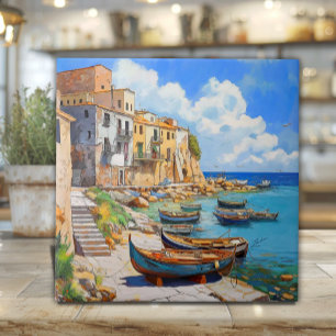 Carreau Terrasini Sicile Art de la Tuile – Bateaux de Pêch