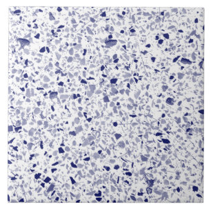 Carreau Terrazzo Bleu Blanc Minimal Pierre moderne