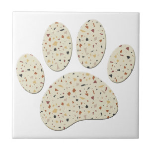 Carreau Terrazzo Dog Pawprint Motif Art