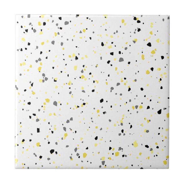 Carreau Terrazzo gris jaune moderne (Devant)