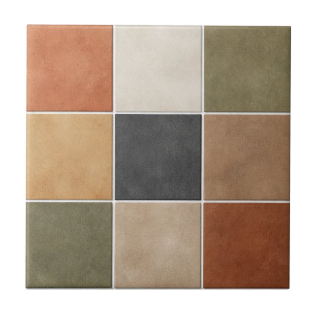 Carreau Terre & Émotions – Earthy Minimalist Ceramic Tile (Devant)