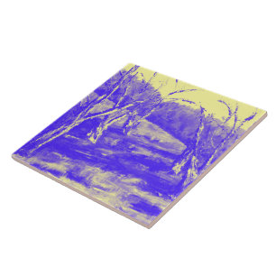 Carreau Terres violettes cieux jaunes