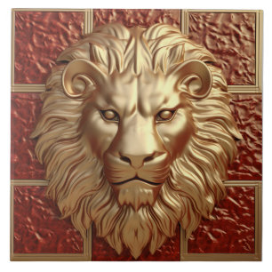 Carreau Tête de Lion majestueuse avec Carrelage en céramiq