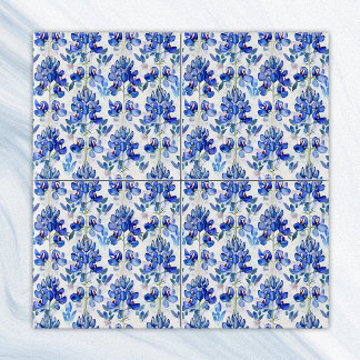 Carreau Texas Bluebonnet Motif, Floral bleu répétitif