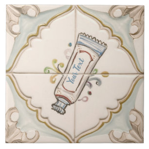 Carreau Texte Personnalisé Cosmétique Tube Drôle Salle de