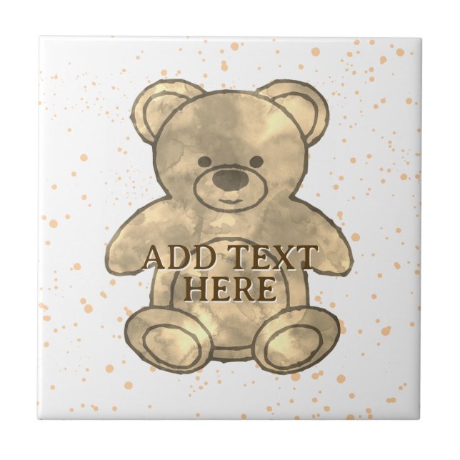 Carreau Texte personnalisé de l'ours en peluche (Devant)