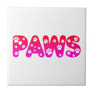 Carreau Texte personnalisé des pattes de chien