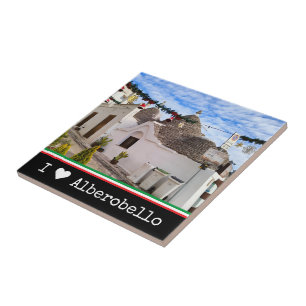 Carreau Texte personnalisé, maisons trulli en Alberobello