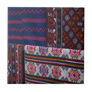 Carreau Textiles colorés du Bhoutan
