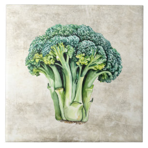 Carreau Texture fausse brocoli rustique aquarelle