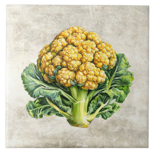 Carreau Texture fausse de chou-fleur rustique aquarelle