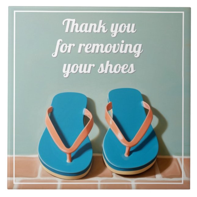 Carreau Thank you for Removing your Shoes flip flop sign (Devant)