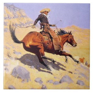 Carreau The Cowboy (par Frederic Remington)