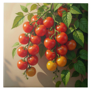 Carreau Thème de jardinage de plante de tomate pour l'été