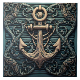 Carreau Thème maritime Ancre vintage
