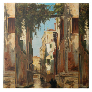 Carreau Théodor vintage Groll Venise Vue sur un canal